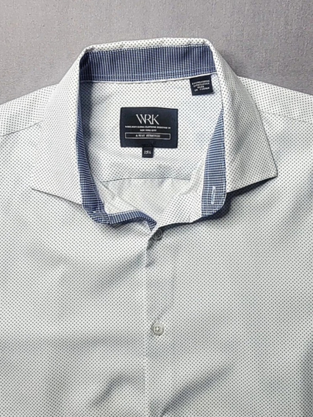 WRK Men's 4-Way Stretch Performance Long Sleeve Dress Shirt Men's White & Blue